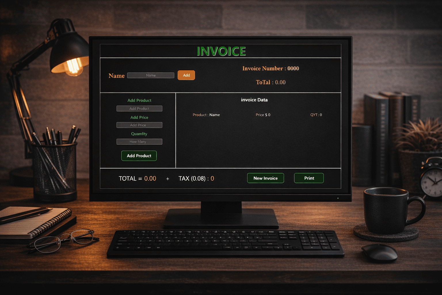 An intuitive Invoice dashboard for business intelligence.